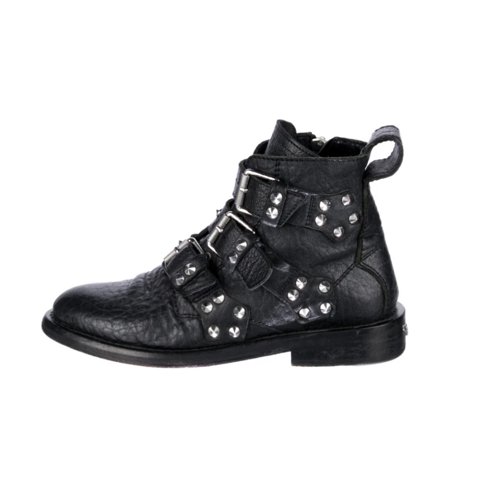 Zadig & Voltaire Laureen Spike Ankle Boots Black Leather